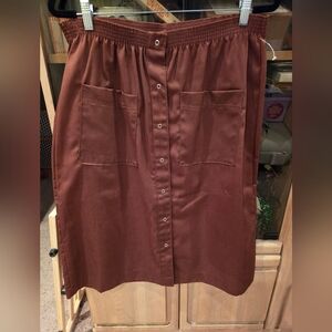 Vintage Brown Skirt with Pockets